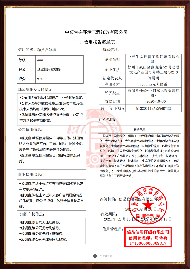 企業(yè)信用報告